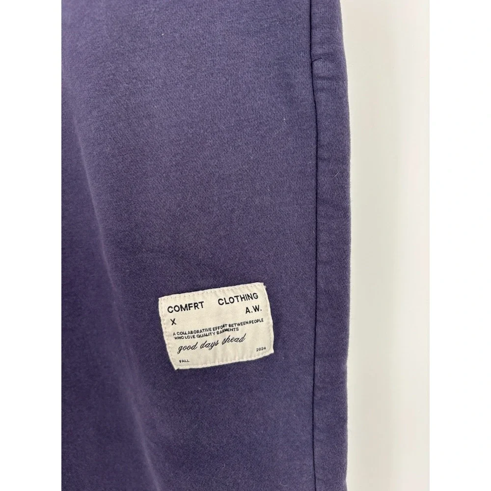 Comfrt Sweatpants Womens L Blue Affirmation Straight Leg Logo Pants
